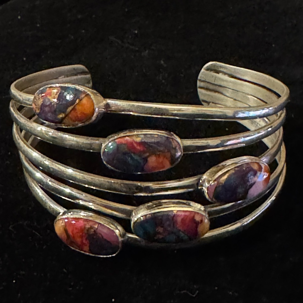 Pink Spiny Oyster Sterling Silver 925 Cuff Bracelet  6” to 6-1/2” Adjustable New